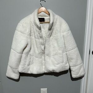 White fluffy jacket